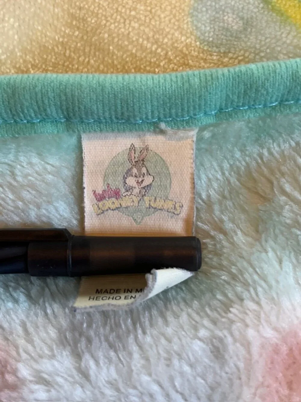 Vintage 2001 Baby Tweety Bird Looney Tunes Crib Blanket Plush Infant 28x42 Y2K